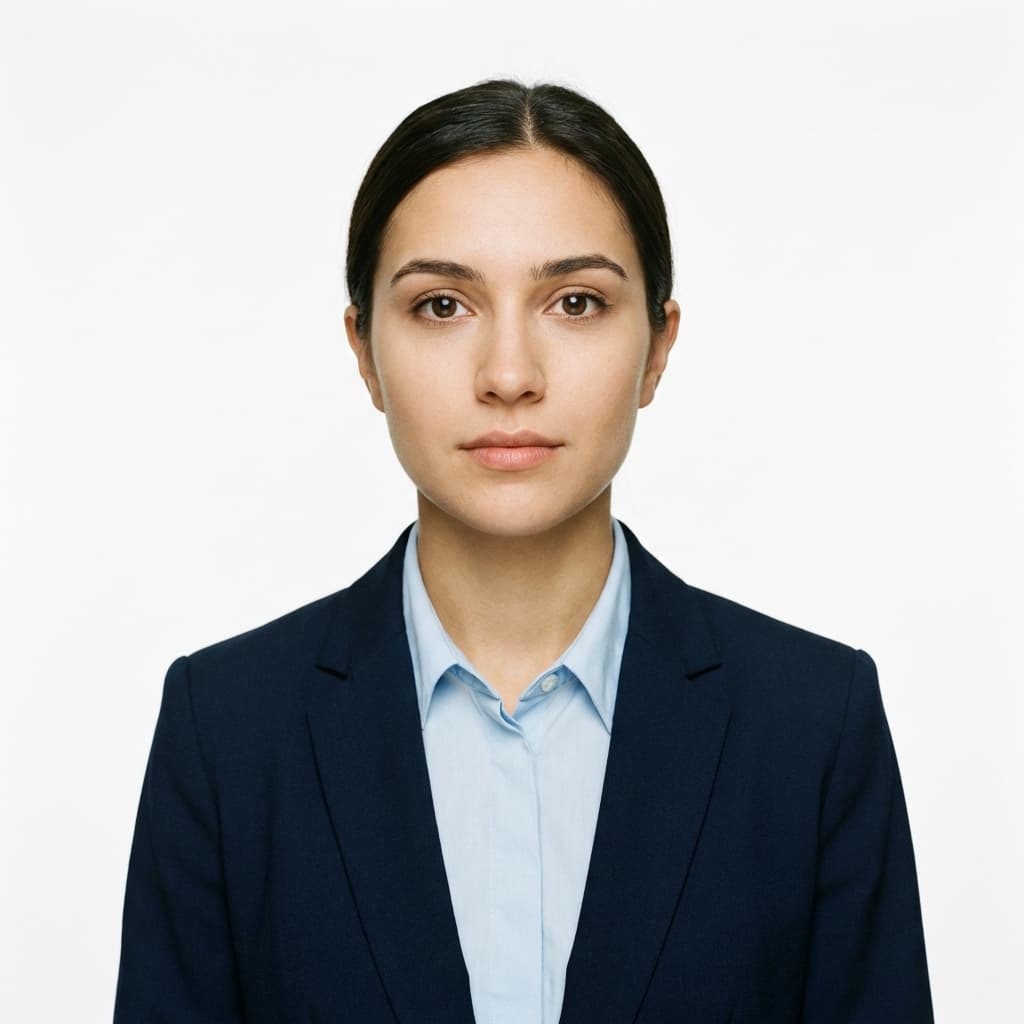 Processed female passport photo result